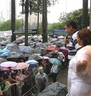 Cleuza e Marcos Zerbini em evento na Catedral da Sé, em 2008.