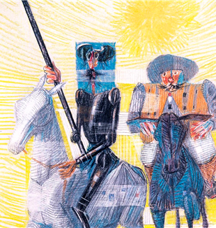 Candido Portinari, 1956: Dom Quixote e Sancho Pança saindo para suas aventuras.
