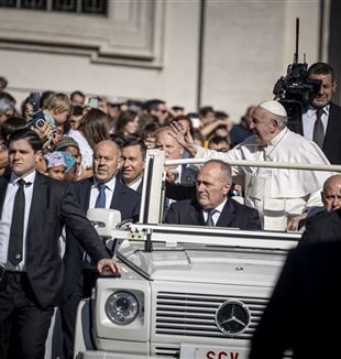 O Papa Francisco durante a audiência de 15 de outubro de 2022 (Foto: Roberto Masi/Fraternidade de CL)