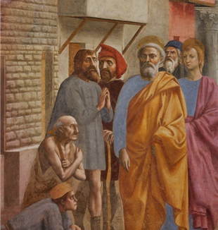 Masaccio. São Pedro cura os enfermos.